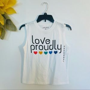 LD SALE ITEM: NWT Love proudly colorful rainbow hearts Sleeveless T-shirt